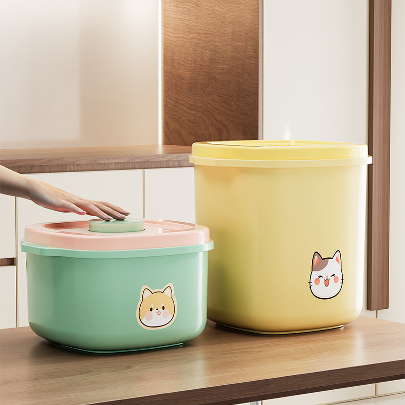 Container de depozitare a hranei pentru pisici și câini — ABS plastic, etanș, rezistent la umiditate și praf