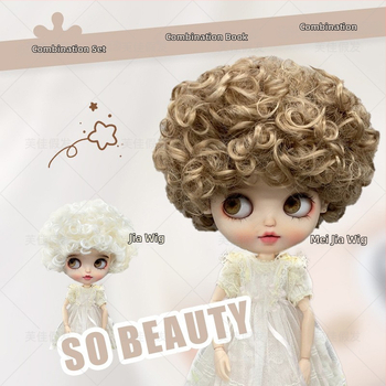 Parochňa pre BJD bábiku, krátke kučeravé vlasy, model LBB, drôt s vysokou teplotou, štýl kresleného filmu, kučeravý ofina, pôvod Zhejiang