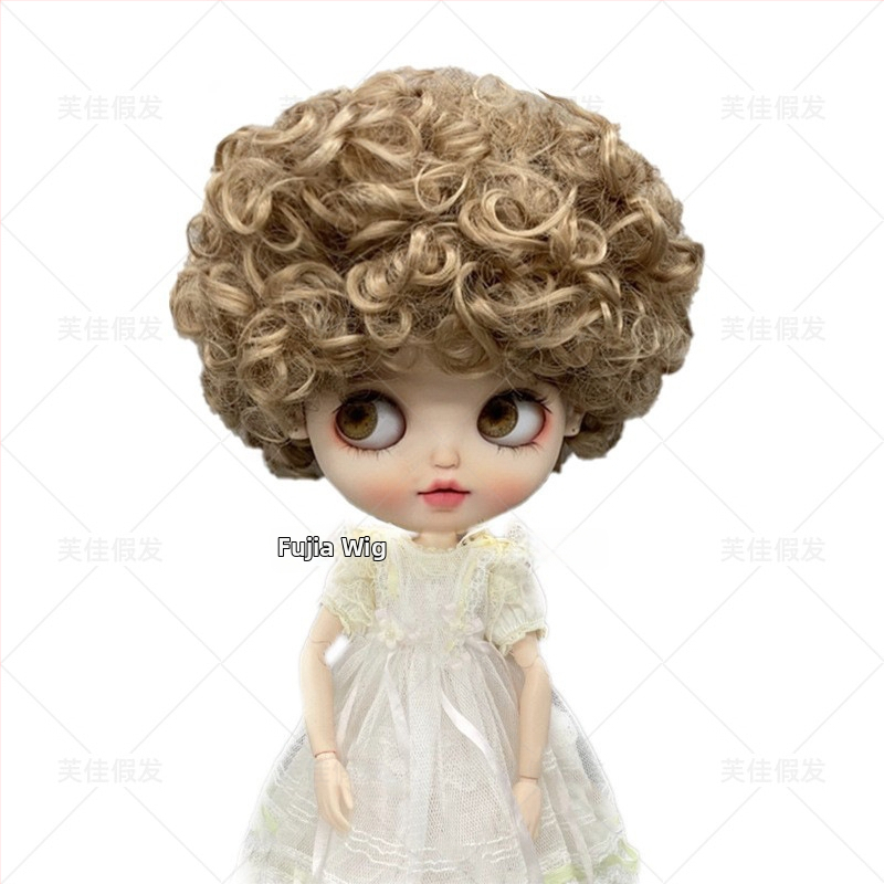 Parochňa pre BJD bábiku, krátke kučeravé vlasy, model LBB, drôt s vysokou teplotou, štýl kresleného filmu, kučeravý ofina, pôvod Zhejiang