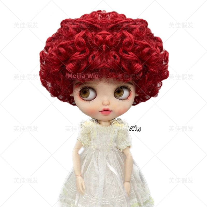 Parochňa pre BJD bábiku, krátke kučeravé vlasy, model LBB, drôt s vysokou teplotou, štýl kresleného filmu, kučeravý ofina, pôvod Zhejiang