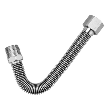 Furtun flexibil din oțel inoxidabil 304 cu filet interior și exterior – prelungire de alimentare pentru boiler și toaletă (Model DFA; Material: oțel inoxidabil 304; Presiune nominală: 1.0; Temperatură de lucru: 10–100°C; Montaj: filet)