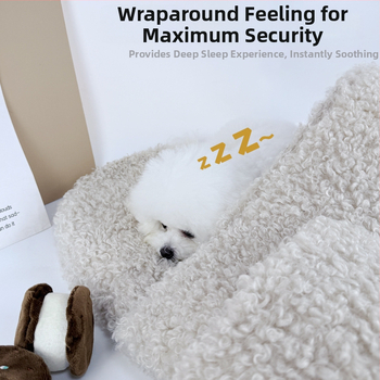 Βελούδινο ημι-κλειστό κρεβάκι-φωλιά για κατοικίδια, αφαιρούμενο και πλένεται, εύκολο στην εγκατάσταση