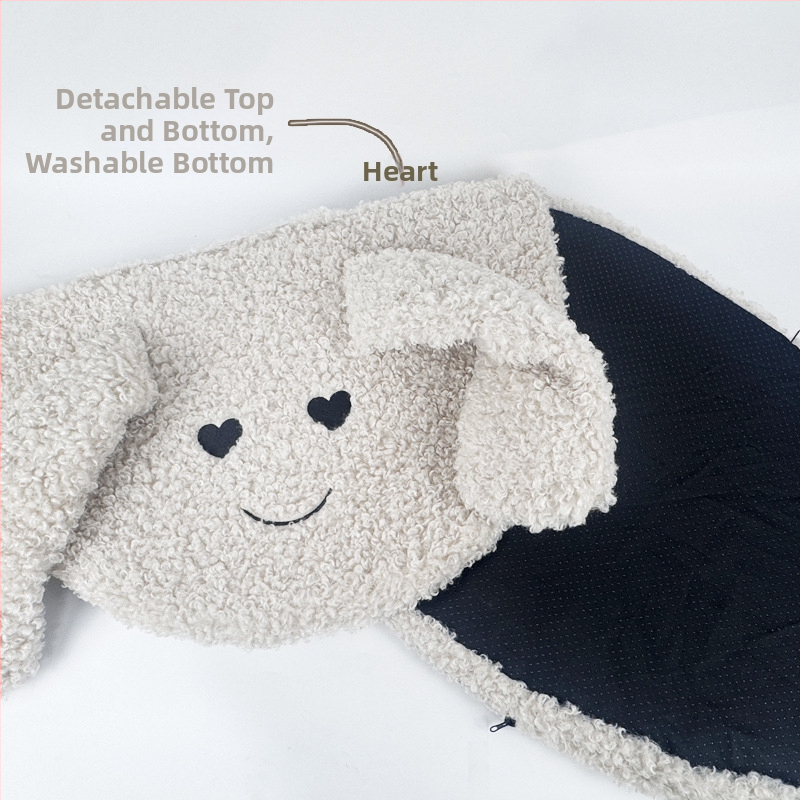 Βελούδινο ημι-κλειστό κρεβάκι-φωλιά για κατοικίδια, αφαιρούμενο και πλένεται, εύκολο στην εγκατάσταση