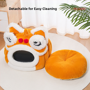 Κρεβάτι κατοικιδίων για σκύλους — ημιπεριφραγμένο, ζεστό και άνετο, υλικό: συνθετικό γούνινο κουνελιού, κατάλληλο για όλες τις εποχές