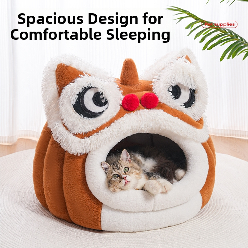 Κρεβάτι κατοικιδίων για σκύλους — ημιπεριφραγμένο, ζεστό και άνετο, υλικό: συνθετικό γούνινο κουνελιού, κατάλληλο για όλες τις εποχές