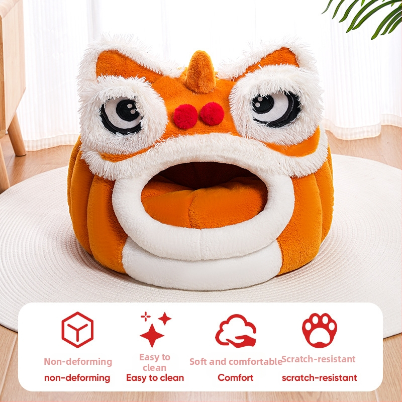 Κρεβάτι κατοικιδίων για σκύλους — ημιπεριφραγμένο, ζεστό και άνετο, υλικό: συνθετικό γούνινο κουνελιού, κατάλληλο για όλες τις εποχές