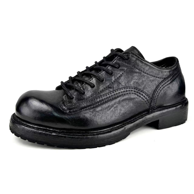 Muške cipele od konjske kože s efektom starenja, retro britanski stil, Goodyear potplat, niskog profila, visina pete 3–5 cm