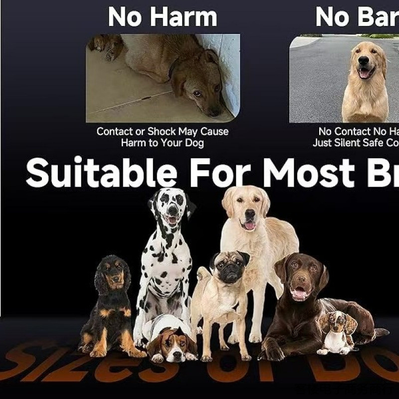 Ултразвуков репелер за кучета с дистанционно обучение, дълъг обхват, средство против лаене за външна употреба, ABS материал
