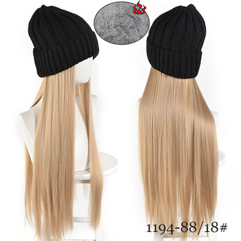 Jednodijelna pletena beret-perika s dugom ravnom kosom i bočnim kosim šiškama, visokotemperaturna žica, mehanička obrada, model dm324