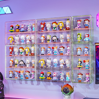 Стенна витрина за фигури – прозрачен корпус, прахо- и влагозащитна, PET пластмаса, капацитет 18 л, модел 9625