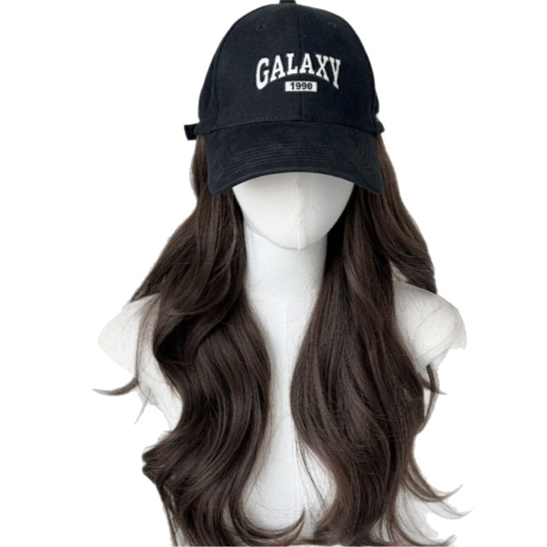 Ženska perika-kapa s jedinstvenom bejzbol kapom — dugi kovrčavi pramenovi, materijal: visokootporna svila, model MZ-2724-76