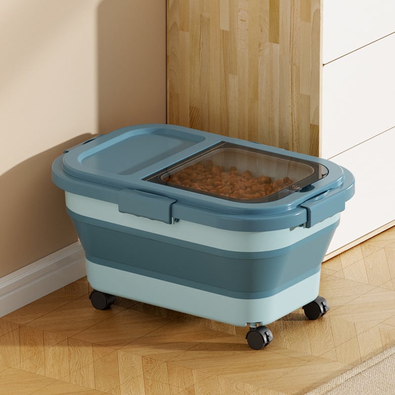 Recipient pliabil pentru hrana animalelor de companie — etanșare, rezistent la umezeală, anti-insecte, din PP, 10L+ capacitate, depozitare orez/grâne
