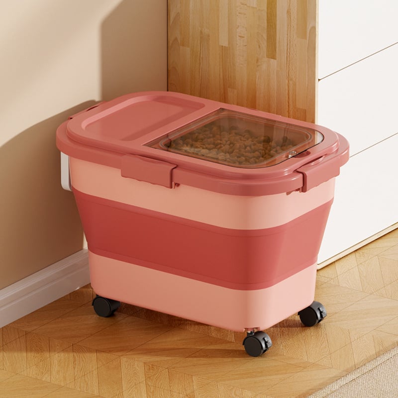 Recipient pliabil pentru hrana animalelor de companie — etanșare, rezistent la umezeală, anti-insecte, din PP, 10L+ capacitate, depozitare orez/grâne