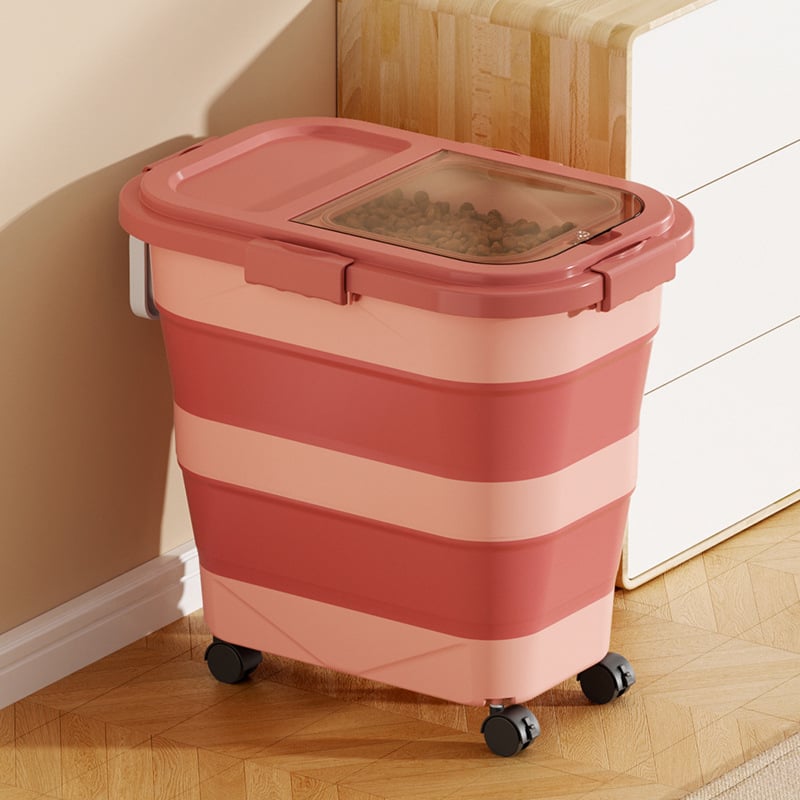 Recipient pliabil pentru hrana animalelor de companie — etanșare, rezistent la umezeală, anti-insecte, din PP, 10L+ capacitate, depozitare orez/grâne