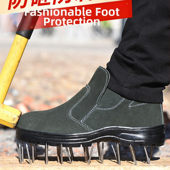 Pantofi de siguranță pentru bărbați, iarnă, înalți, cu vârf din oțel, anti-perforație, anti-șoc, personalizabili