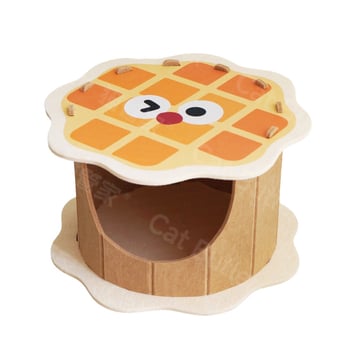 Mačje gnijezdo od filca, za sve sezone — poluzatvoren dizajn s waffles uzorkom, prozračan, vodootporan, održava toplinu