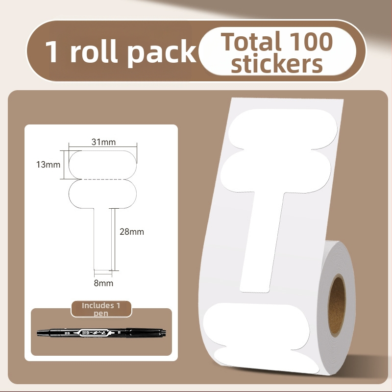 Vodotesná štítka na káble, samolepiaci kraft papier, na ručné označovanie káblov, 100 štítkov