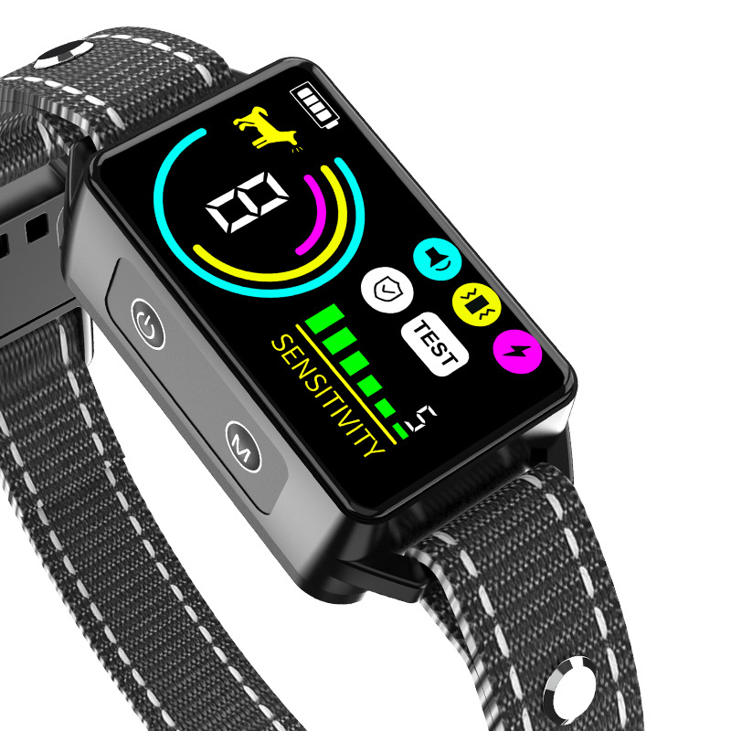 Colier de dresaj pentru câini cu ecran LCD, identificare inteligentă pe trei axe, din plastic, șoc electric