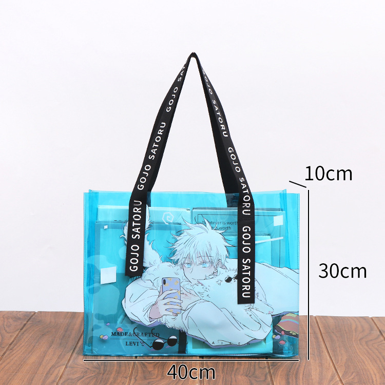 Geantă de ambalare din PVC cu laser, geantă de cumpărături transparentă cu logo - grosime cu două straturi personalizată; producție zilnică 5000; marcă Flying printing; scop: ambalaj universal