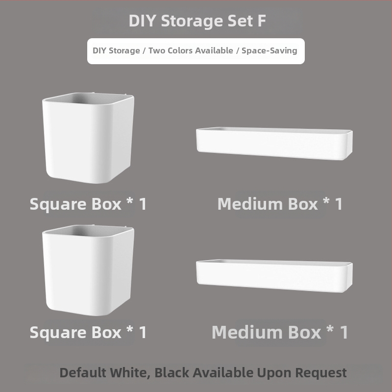 Pegboard set za zid bez bušenja — pričvršćivanje prisisnom na zid, plastika, jednostavan i moderan stil, japanski DIY inspiriran, 1 razina, za skladištenje u dnevnoj sobi