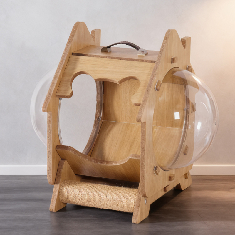 Cuib pentru pisici pentru toate sezoanele, capsulă transparentă, pat extra-large, respirabil și impermeabil, pentru interior și exterior