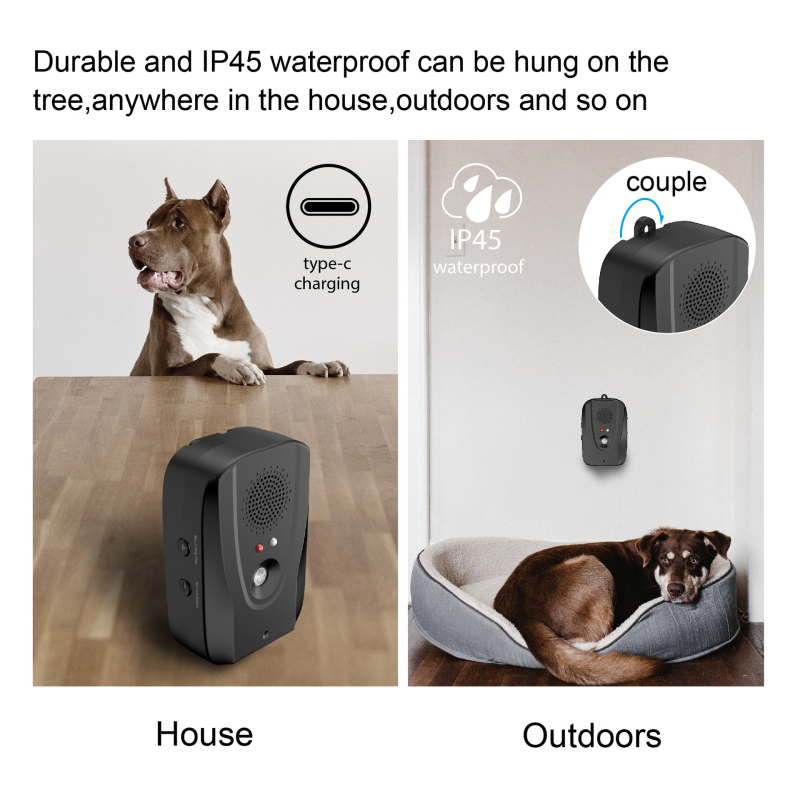 Meiyi opritor ultrasonic pentru lătratul câinilor, cu telecomandă, oprire automată a lătratului, carcasă din plastic