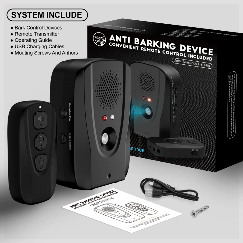 Meiyi opritor ultrasonic pentru lătratul câinilor, cu telecomandă, oprire automată a lătratului, carcasă din plastic
