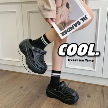 Papuci de plajă din EVA, stil Crocs, pentru femei | 7 cm creștere înălțime | antiderapante, antiodor | talpă turnată prin injecție