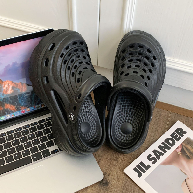 Papuci de plajă din EVA, stil Crocs, pentru femei | 7 cm creștere înălțime | antiderapante, antiodor | talpă turnată prin injecție