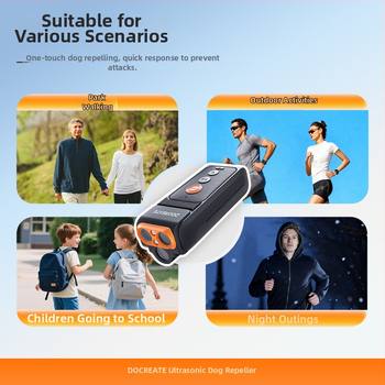 Ultrazvukové zariadenie na výcvik psov s tromi hlavami, baterka, vysoký výkon, proti šteknutiu