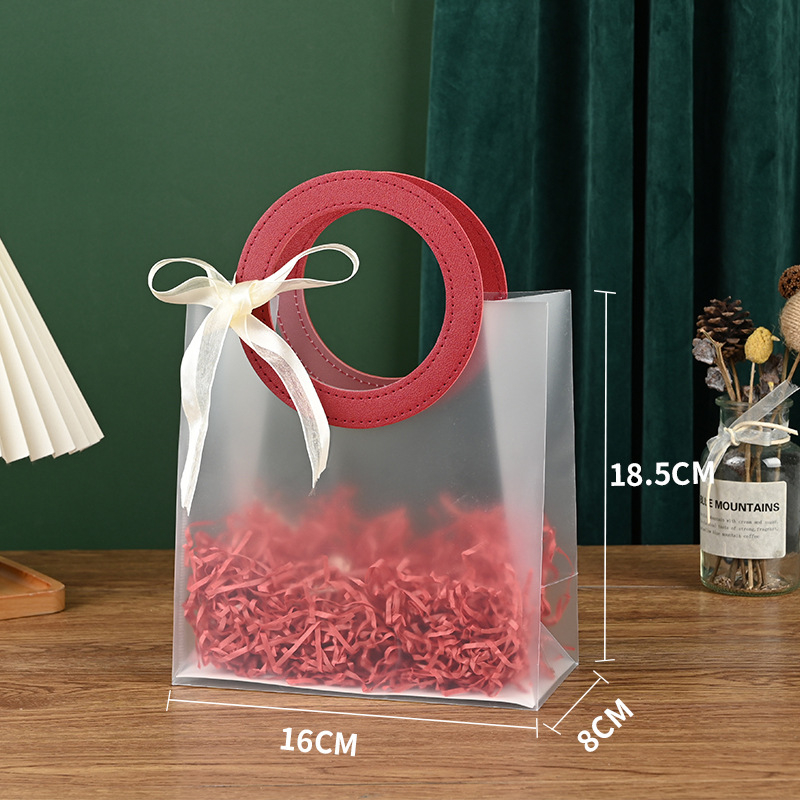 Geantă rotundă din PP, transparentă, cu mâner — dublu strat 60 silk, producție zilnică 10000, brand Fast