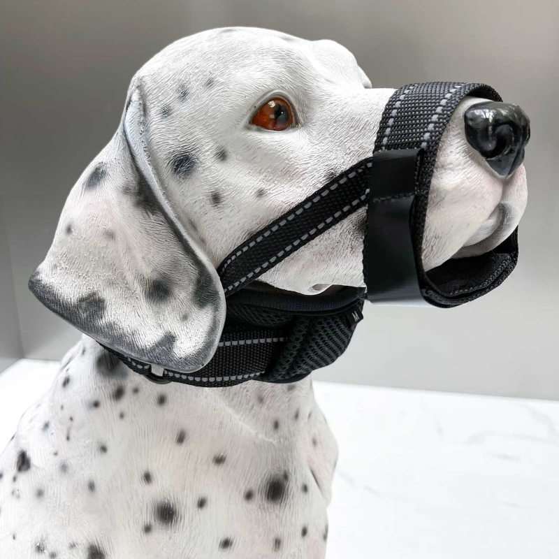 Σετ για σκύλο: μάσκα σκύλου και λουρί με ενσωματωμένο μηχανισμό καταστολής γαβγίσματος, αντοχή στην απόδραση, νυχτερινή ανακλαστικότητα, ρυθμιζόμενο, πολυεστέρας