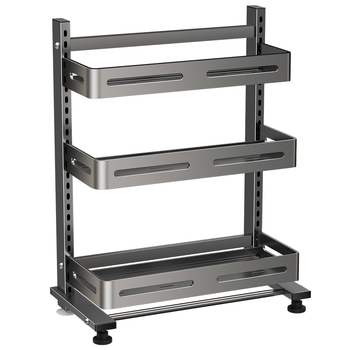 Nehrđajući čelični stalak za začine, višeslojni, na kuhinjskom radnom pultu, Er mo, bez bušenja