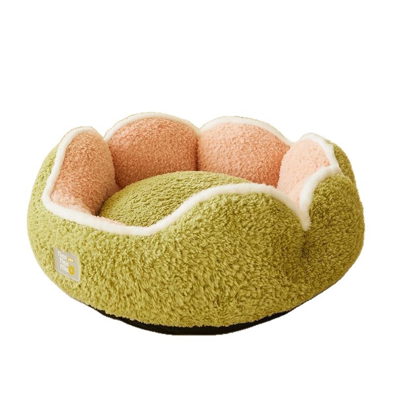 Gnijezdo za mačke i male pse, poluzatvoreno zimsku gnijezdo, četiri sezone, Teddy stil, punjenje PP pamuka, dimenzije 40×40×18 cm, 50×50×22 cm, 60×60×24 cm