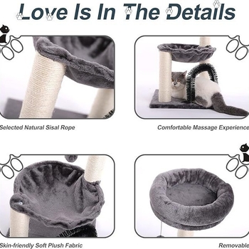 Fából készült macska mászótorony integrált helytakarékos dizájnnal, MH52, egyszerű stílus