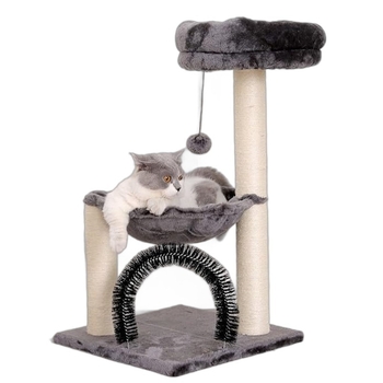 Fából készült macska mászótorony integrált helytakarékos dizájnnal, MH52, egyszerű stílus