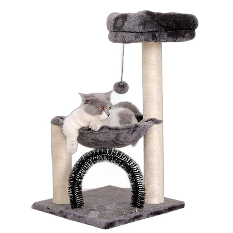 Fából készült macska mászótorony integrált helytakarékos dizájnnal, MH52, egyszerű stílus