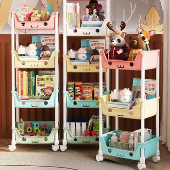 Petoslojni plastični mobilni regal za skladištenje, s kotačićima, višestruka namjena