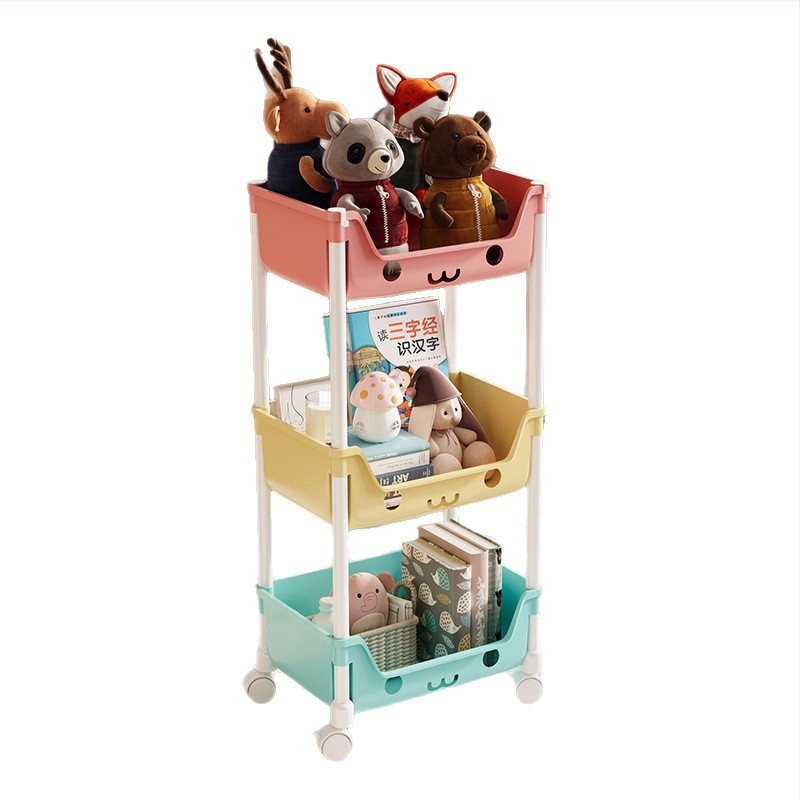 Petoslojni plastični mobilni regal za skladištenje, s kotačićima, višestruka namjena