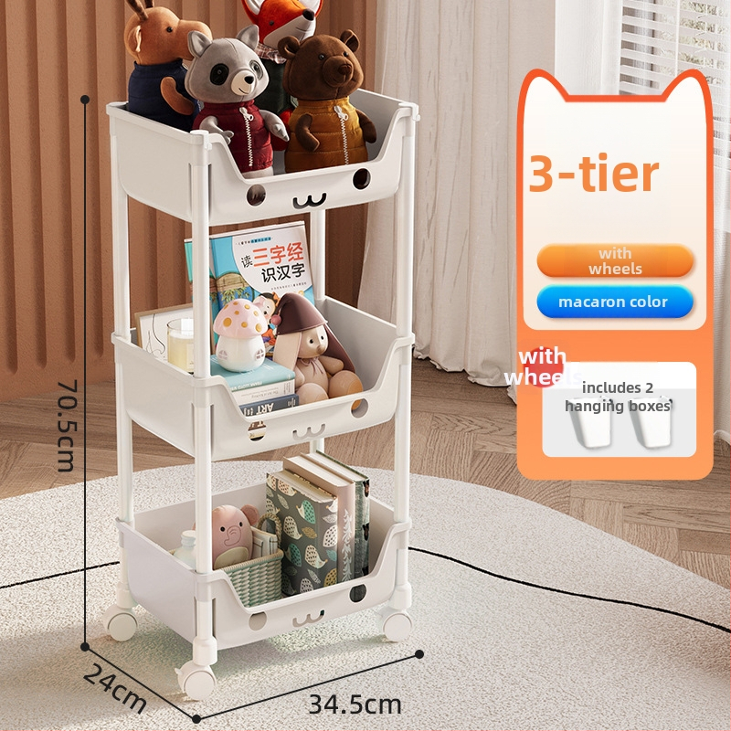 Petoslojni plastični mobilni regal za skladištenje, s kotačićima, višestruka namjena