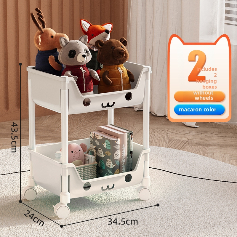 Petoslojni plastični mobilni regal za skladištenje, s kotačićima, višestruka namjena