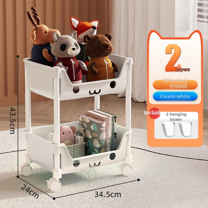 Petoslojni plastični mobilni regal za skladištenje, s kotačićima, višestruka namjena