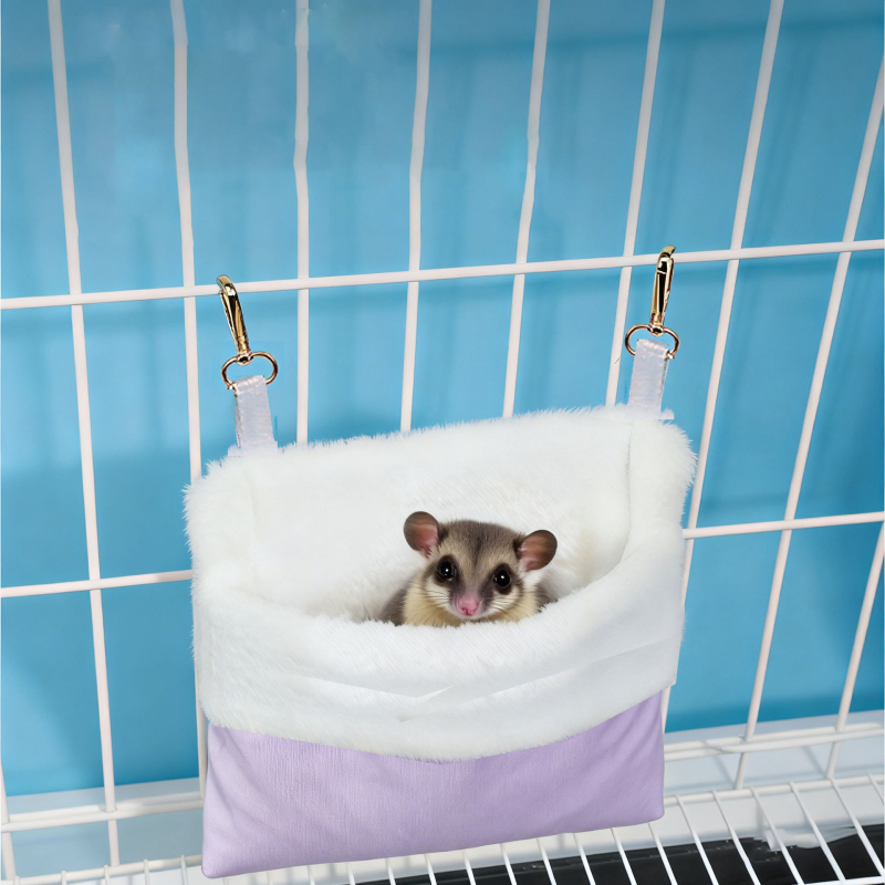 Kisállatok számára függő alvófészek — (poliészter, négyzet alakú, meleg, hamster részére, beltéri használat)