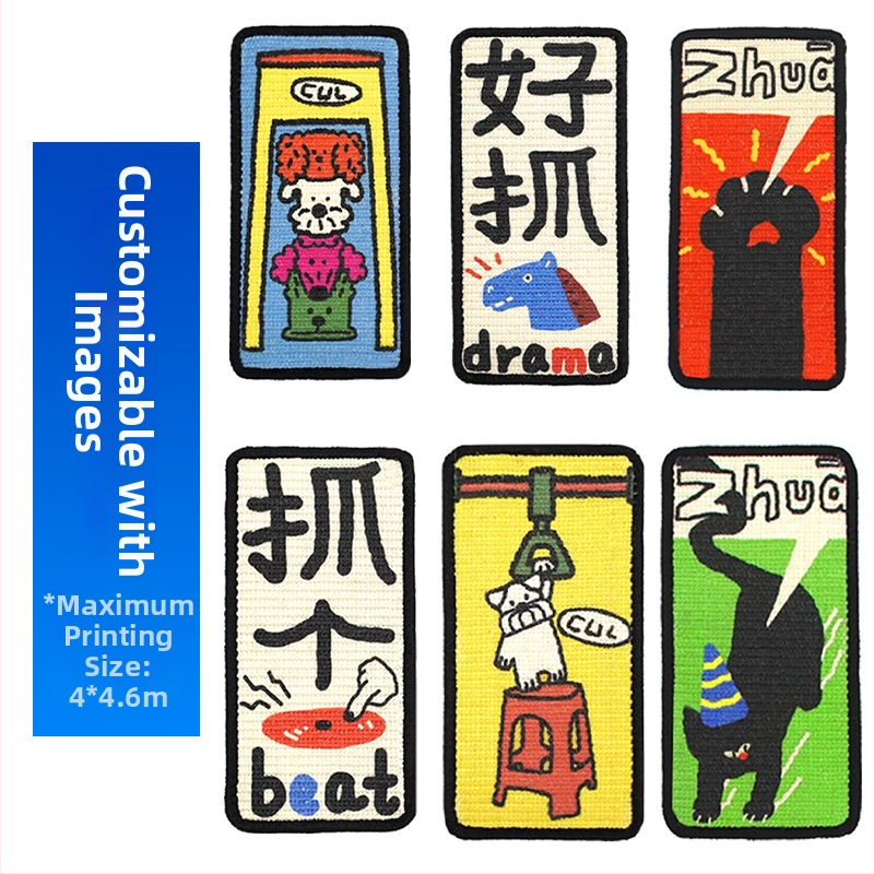 Sizál macska kaparó tábla – falra szerelhető, testreszabható nyomtatás, aranyos stílus