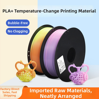 PLA+ 3D nyomtató filament hőmérséklet-változás funkcióval (Anyag: PLA+, Szál keresztmetszet: Kerek, Cél: 3D nyomtatás, Sűrűség: 1.24 g/cm³)
