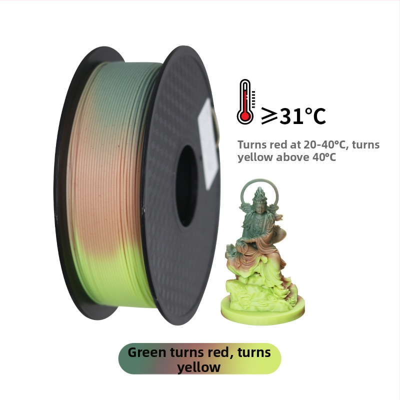 PLA+ 3D nyomtató filament hőmérséklet-változás funkcióval (Anyag: PLA+, Szál keresztmetszet: Kerek, Cél: 3D nyomtatás, Sűrűség: 1.24 g/cm³)