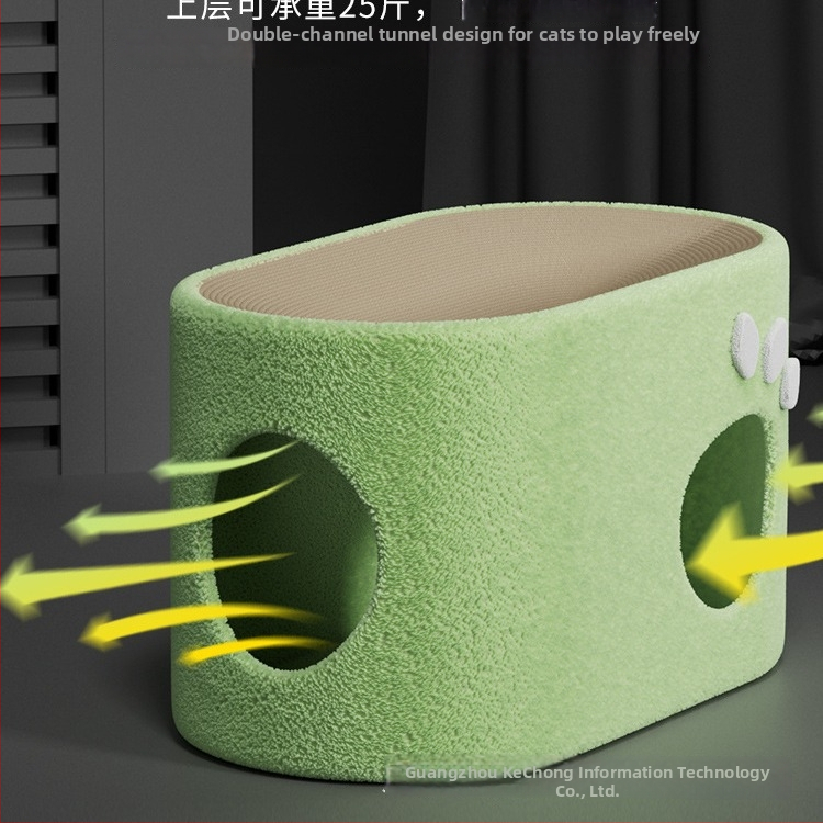 Macska kaparó tábla és ágy kombináció, szizálból, szálak hullása nélkül, kettős rétegű macskás ágy, tömörített szizál