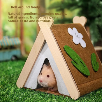 Fából készült meleg hörcsögfészek sátor őszre és télre