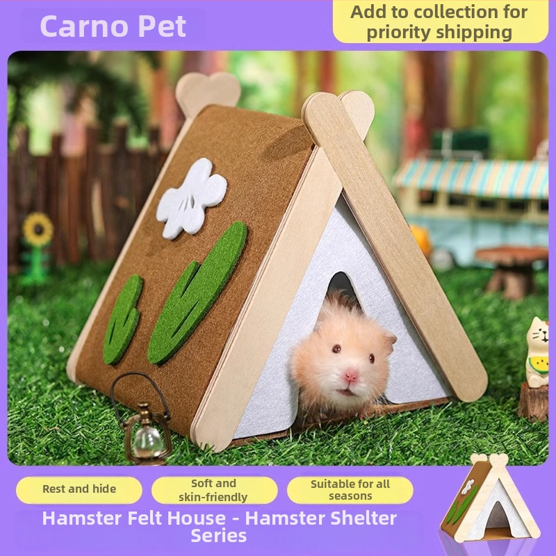 Fából készült meleg hörcsögfészek sátor őszre és télre