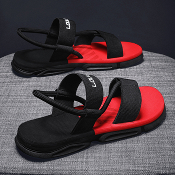 Férfi strand szandálok nyitott orrú, légáteresztő, felső rész elasztikus pánttal, talp PVC